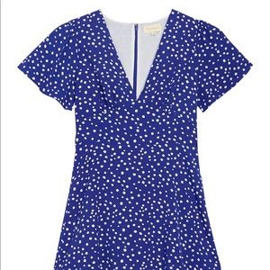 Melloday V-neck Short Sleeve Ditsy Print Dress